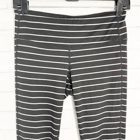 Athleta Black & Gray Striped High Rise Leggings, Size Small - Picture 2 of 6